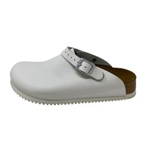 Birkenstock boston Women's  Leather Clogs White REGULAR WIDTH alpro